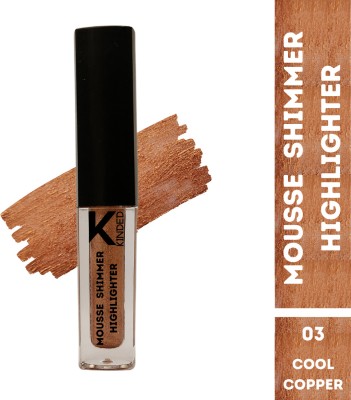 KINDED Liquid Chrome Metallic Eye Shadow for Face Makeup Shine Glow Creamy Finish Highlighter(Cool Copper)