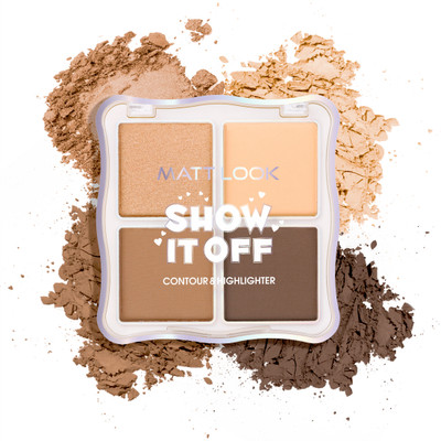 MATTLOOK Shot It Off Contour & Highlighter Silky & Smooth Powder Makeup Palette Highlighter(02 Chestnut)