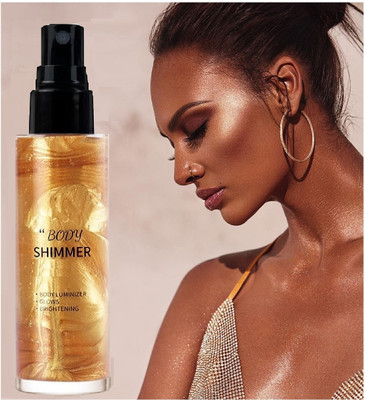 Yuency New Gold Illuminator shine face & body Spray Highlighter(golden)