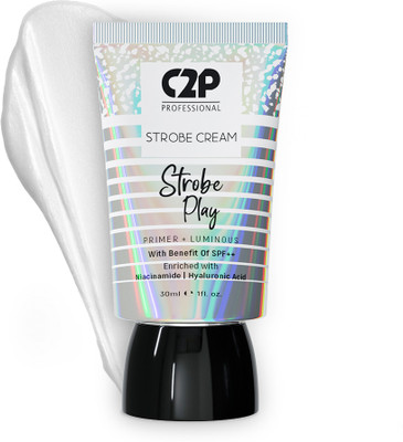 C2P Professional Make-Up Strobe Cream Illuminating Glowing Makeup Face 3 in 1 Moisturizer Primer Highlighter(Silver 01)