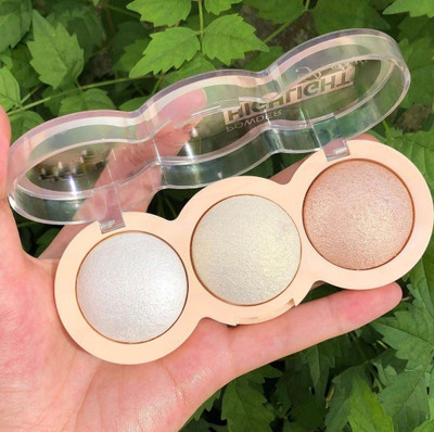 GABBU Best 3 Color Highlighter Palette Highlighter(MULTI COLOR)