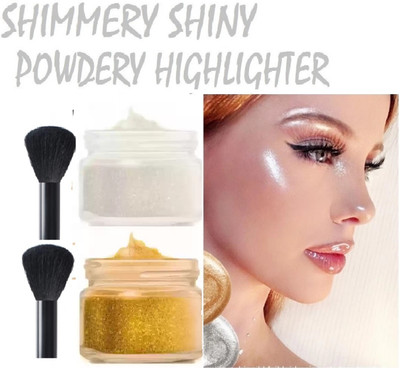 GABBU SHIMMERY POWDER HIGHLIGHTER COMBO PACK 2 Highlighter(GOLD, SILVER)