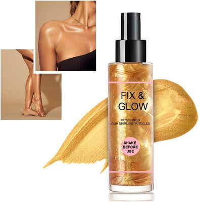 THTC Gold Illuminating face and body Spray highlighter Highlighter(Gold)