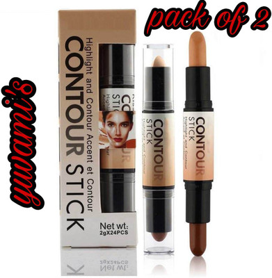 Yuvami's SUPER 3D CONTOUR CONCEALER HIGHLIGHTER STICK ( PACK OF 2) 8 g) Highlighter(Beige)