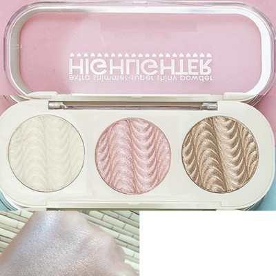 Facejewel 3 Color Shimmer Highlighter Powder Palette Highlighter(Shade-4)