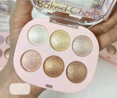 Emijun Glow Baked Highlighter Palette Buildable - long-lasting shimmer Highlighter(MULTI)