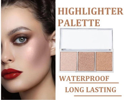 NADJA Best Pigment Highlighter Palette | Ultra Blendable & Long Lasting Highlighter(MULTI COLOR)