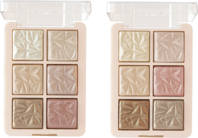 MARS 12 Shade Pingmented Highlighter and Blusher GlowZilla Palette Highlighter(Shade-02, Shade-03)