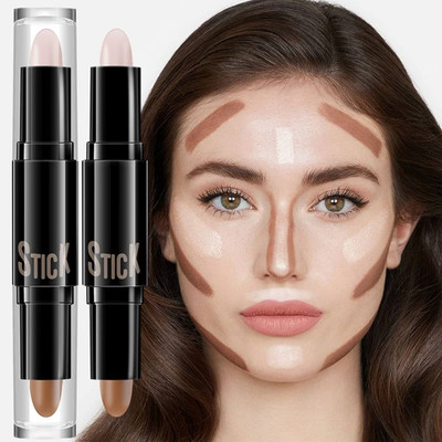 MYEONG 3D BALM CONTOUR CONCEALER HIGHLIGHTER STICK Highlighter (BEIGE, NUTTY)  Concealer(BLACK, 8 g)