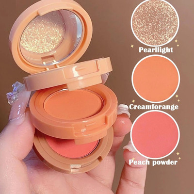 EVERERIN Mini Baked Shimmer Blusher and Highlighter Palette for Face makeup Highlighter(multicolor)