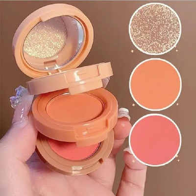 EVERERIN 3-in-1 Highlighter & Blush Glow Highlighter Makeup Kit Highlighter(multi color)