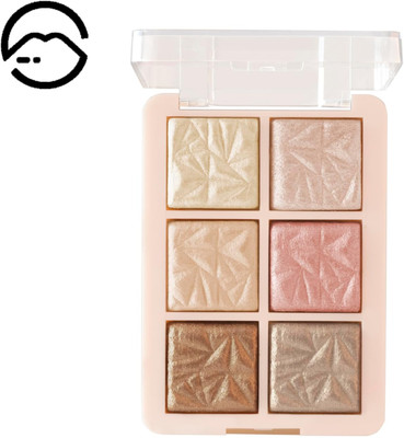 MARS Glowzilla 6 Colour Highlighter Palette | Ultra Blendable & Long Lasting Highlighter(Shade-03)
