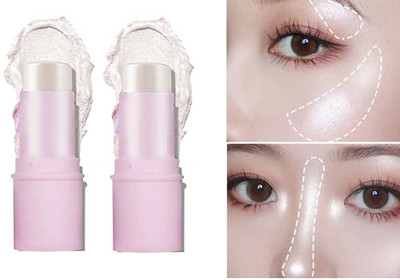 AFARAXIA Illuminator Makeup Bright Color Shimmer Finish Highlighter stick white Highlighter(white)