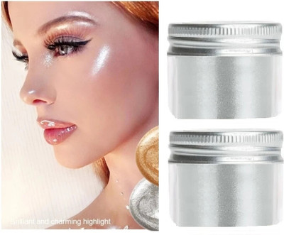 Arcanuy Combo Makeup Face Brightener Silver Shimmer Powder  Highlighter(silver)