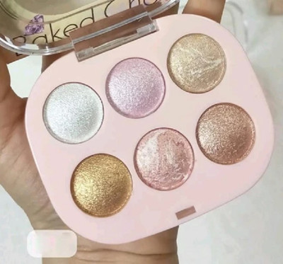 EVERERIN 6 Color Baked Highlighter Palette– Shimmering Face and Body Makeup Highlighter(Multicolor)
