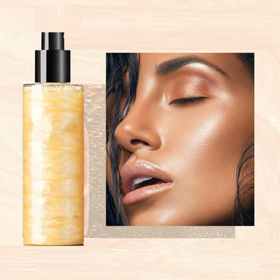 GFSU - GO FOR SOMETHING UNIQUE Body Highlighter liquid Spray, Glitter High Gloss Makeup Spray Highlighter(yellow)