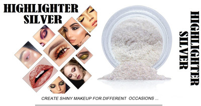 Aylily Silver Shimmery Shiny Face Makeup Shimmer Powdery  Highlighter(Silver)