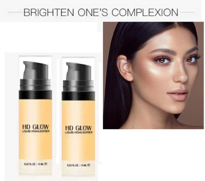 AFARAXIA HD Glow Liquid Highlighter for smooth and shiny gold glow Highlighter(GOLDEN)