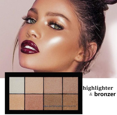 ADJD TRENDING 8 COLORS RADIANT RICH HIGHLIGHTER PALETTE  Highlighter(Multi color)