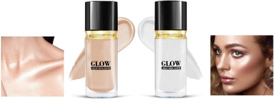 Maryville smooth new perfect color shade new highlighter palette new look pack of 2 Highlighter(SILVER, LIGHT GOLDEN)