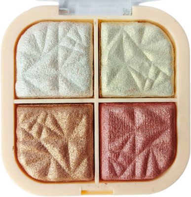 Facejewel 4 Color Shimmer Eyeshadow & Highlighter Shade-2 Highlighter(Multicolor)