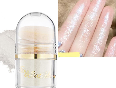 GULGLOW99 FACE & BODY GLITTER SHIMMER POWDER LONG LASTING , WATERPROOF Highlighter(SILVER)