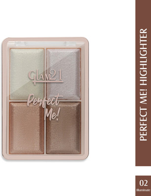 Glam21 Cosmetics Perfect Me! Highlighter-Weightless Illuminating Shimmer Texture Longwear Palette Highlighter(Shade-02)