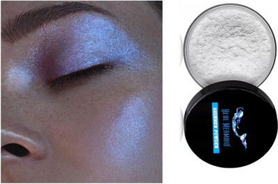 BLUEMERMAID FACE MAKEUP COLOR CHANGING HIGHLIGHTER POWDER BLUE COLOR Highlighter(BLUE)