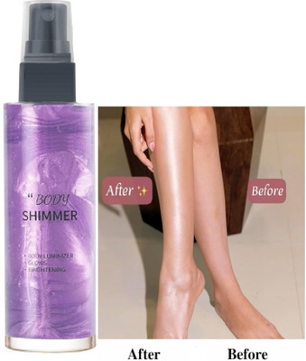 FLORERO Liquid Illuminator Highlighter Smooth Shimmer Glow Body Bronzer Spray Highlighter(purple)