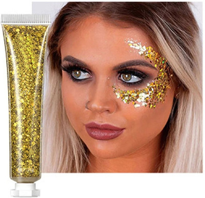 GFSU - GO FOR SOMETHING UNIQUE LIQUID COLOR GEL GLITTER TUBE FOR GIRLS  Highlighter(Gold)
