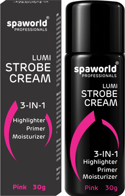spaworld Strobe Cream For Face Pink Highlighter, Primer, Moisturiser Hydrating Makeup Highlighter(Pink)
