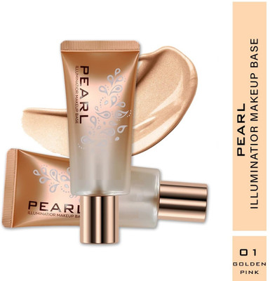 YAWI Pearl Illuminator Makeup Base - Bright Pearl Color for Instant Skin Brightening Highlighter(Golden Pink)