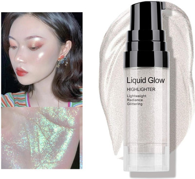 WOONGMI Face Glow Shimmer Liquid Highlighter Waterproof Glitter Highlighter(SILVER)
