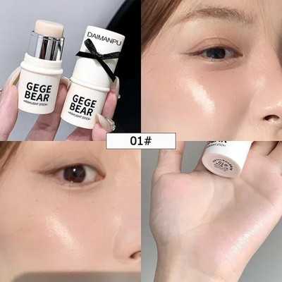 DAIMANPU Gege Bear Creamy Highlighter Stick for Women, Waterproof and Smooth Highlighter(Shade 3)