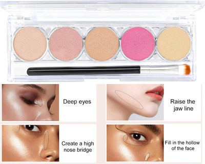 DARVING 5 high shimmer shades to fit all the skin tones Highlighter(MULTI COLOR)