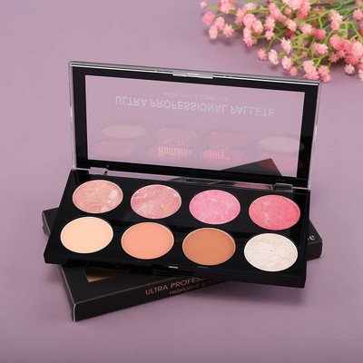 My Colors Ultra Blush Palette,Matte,Blusher Highlighter Bronzer Makeup Palette 8 Colors 01 Highlighter(MULTICOLORS 01)