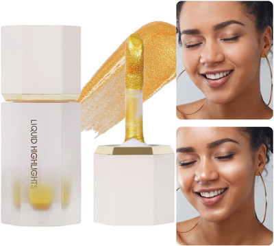 ADJD Dewy Liquid Highlighter Long-lasting Smudge Proof Natural-Looking Highlighter(GOLDEN)