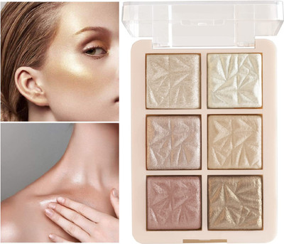 Latixmat 6 IN 1 HIGHLIGHTER PALETTE SHIMMER FINISH Highlighter(MULTICOLOR)
