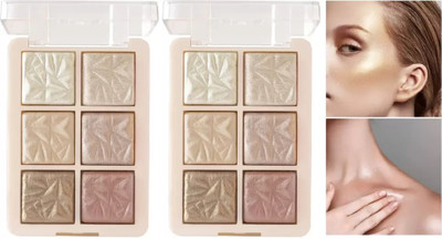 EVERERIN Simmer Highlighter 6 in 1 with Luminous Finish Easy to Blend Formula Highlighter(multicolor)