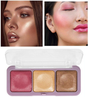 DARVING illuminating Backed and Blusher Palette  Highlighter(MULTI COLOR)