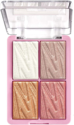 Latixmat 4 Shade Illuminating Glow Brick Highlighter Palette Blusher Highlighter(Multicolor)