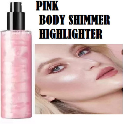 Luipui PINK COLOR BODY SHIMMER HIGHLIGHTER SPRAY PACK OF 1 Highlighter(PINK)
