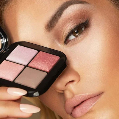 manasona 4 Colour Ultra Blendable & Long Lasting Highlighter Palette Highlighter(Tranding Shades)