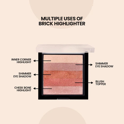 KAIASHA BEST FACE MAKE UP GLOW SHIMMER HIGHLIGHTER BRICK FOR MAKE UP Highlighter(MULTICOLOR)