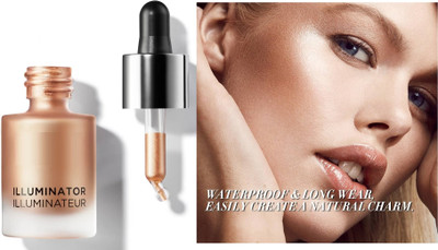 USBK Shimmer Glowing Makeup Liquid Highlighter For all skin type Highlighter(GOLD)