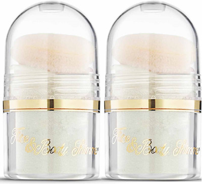 WOONGMI Highly Pigmented Body And Face Shimmery Highlighter Powder Highlighter(White)