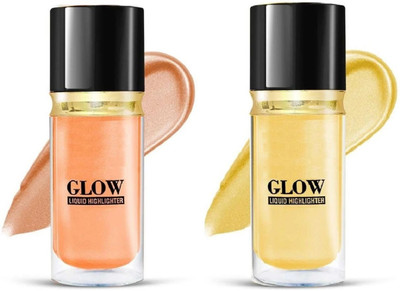 Neycare liquid highlighter water proof long lasting easy to use all skin type Highlighter(golden, orange)