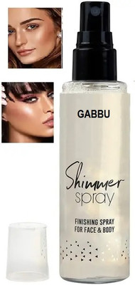GABBU Luminizer Glow Illuminator Quick-Drying and Non-Sticky Glitter Spray Highlighter(Silver)
