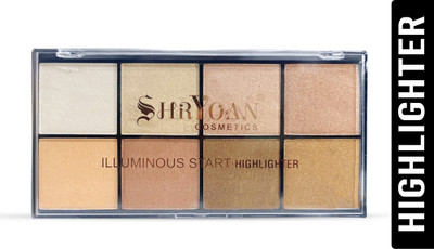 Shryoan Illuminious Start Highlighter Powder Palette | Highly Pigmented & Long Lasting Highlighter(Multicolor 01)