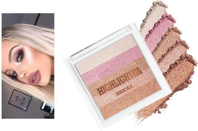 Sheny BEST FACE MAKE UP GLOW SHIMMER HIGHLIGHTER BRICK FOR MAKE UP Highlighter(multicoloer)